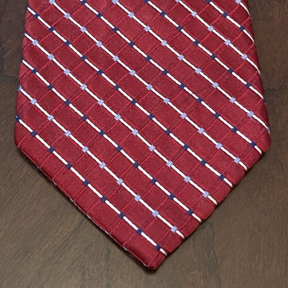 Jones New York Red 100% Silk Men’s Neck Tie Made In China